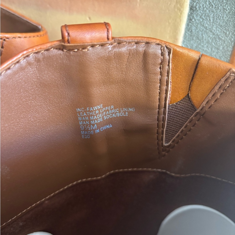 INC  Brown Leather tall Roding boots size 9.5 New with Tags - Picture 4 of 4